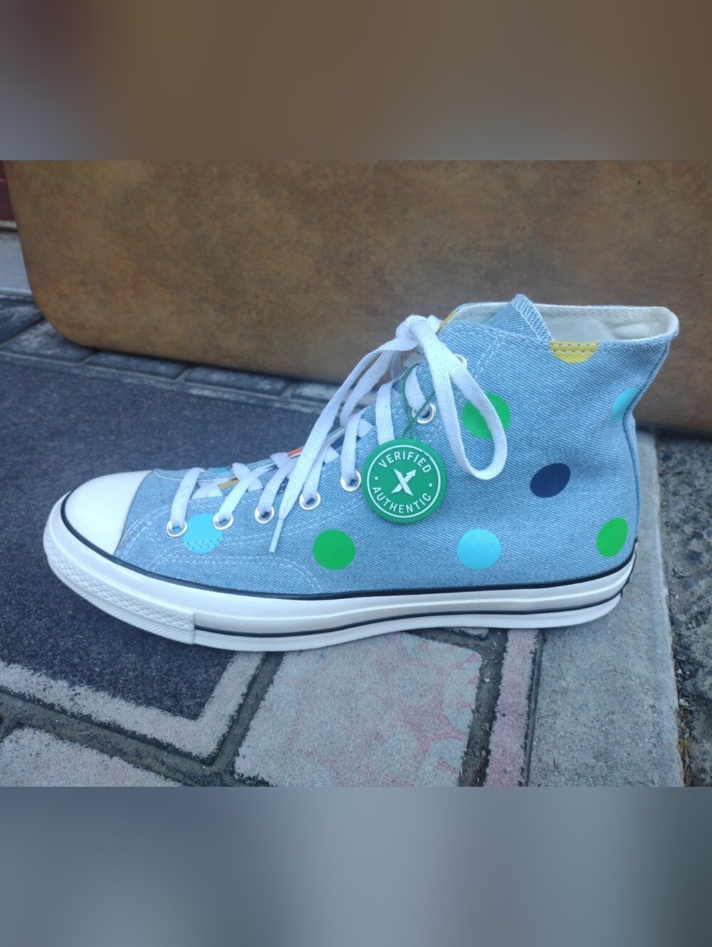 CONVERSE All Star 70 Golf Wang Tyler Men's Size 11.5 Hi Top Blue Denim Polka Dot